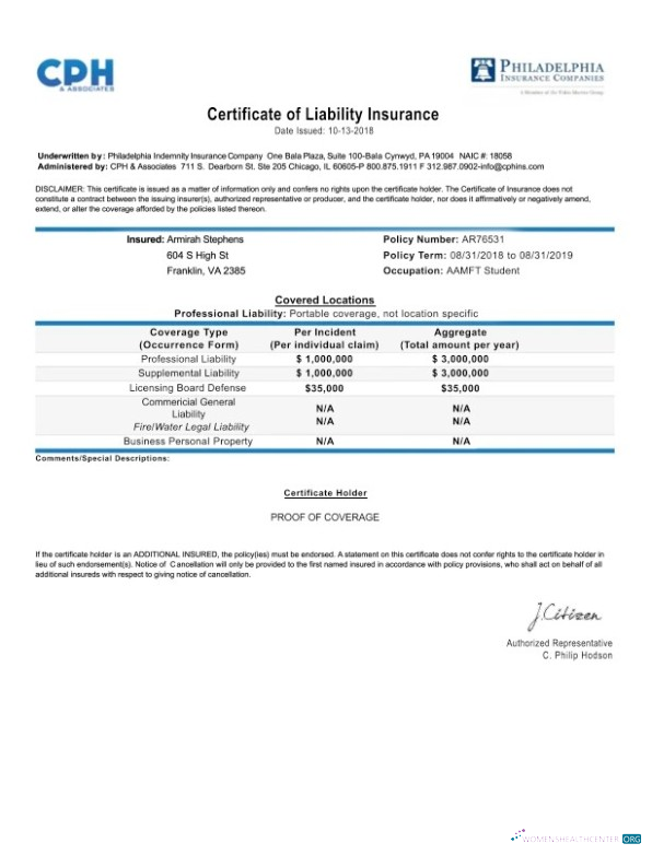 Download USA Pennsylvania Certificate of Liability Insurance Photoshop template